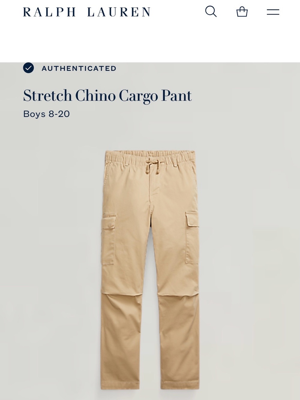 Polo by Ralph Lauren Boys' stretch Chino Cargo Pants